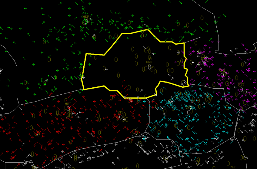 Air traffic the day of the fire at ZAU