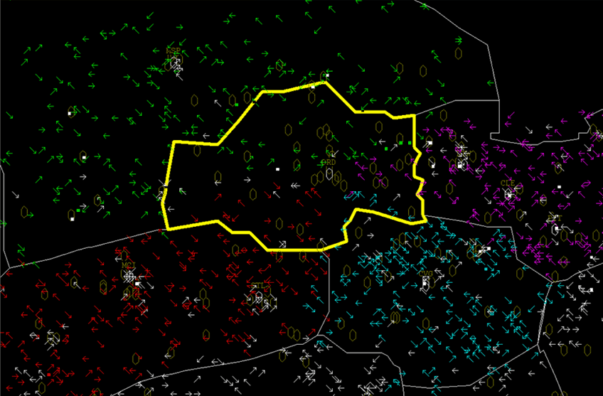 Air traffic one week after the fire at ZAU